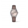 Orologio Donna Longines Master Collection Cassa 36mm Quadrante Beige con Indici di Diamanti Cinturino in Pelle Marrone
