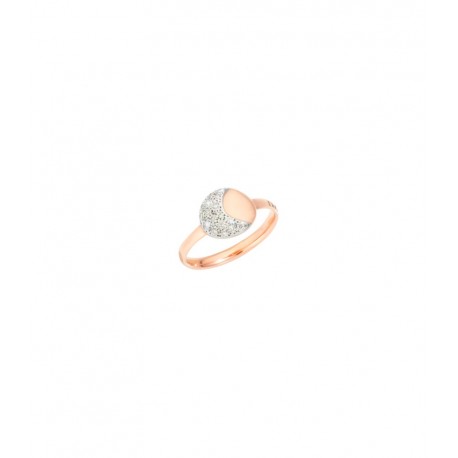 Anello Dodo Moon & Sun In Oro Rosa 9k Con 13 Diamanti Bianchi