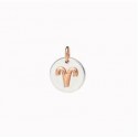 Ciondolo Dodo Zodiaco Ariete in Argento e Oro Rosa 9 Kt