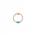 Anello Mini Granelli Mordibo  Dodo in  Oro Rosa e Cristalli Turchesi