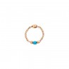 Anello Mini Granelli Mordibo  Dodo in  Oro Rosa e Cristalli Turchesi