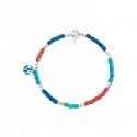 Bracciale Dodo Mini Granelli in Plastica Riciclata Azzurro e Argento