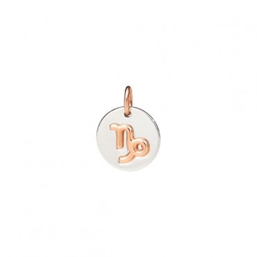Ciondolo Zodiaco Dodo Capricorno in Argento e Oro Rosa