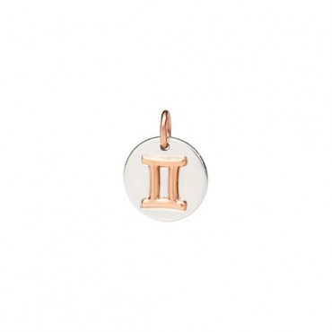 Ciondolo Zodiaco Dodo Gemelli in Argento e Oro Rosa