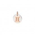 Ciondolo Zodiaco Dodo Gemelli in Argento e Oro Rosa