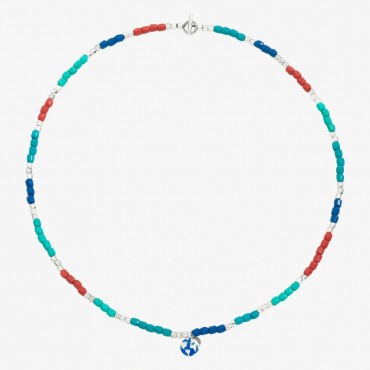 Collana Dodo Mini Granelli in Plastica Riciclata e Argento