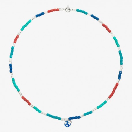 Collana Dodo Mini Granelli in Plastica Riciclata e Argento