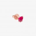 Orecchino Cuore Dodo Donna in Oro Rosa 9 Kt e Rubino Sintetico
