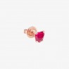 Orecchino Cuore Dodo Donna in Oro Rosa 9 Kt e Rubino Sintetico