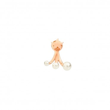 Orecchino Dodo Donna Piercing Stella in Oro Rosa 9 Kt e Perle di Cristallo Sinistro