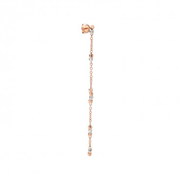 Orecchino Pendente Mini Granelli  Dodo in  Argento e oro rosa