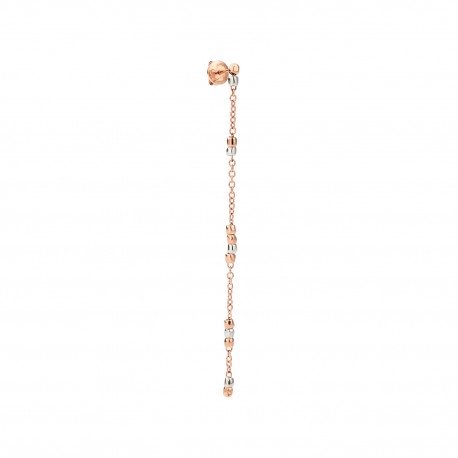 Orecchino Pendente Mini Granelli  Dodo in  Argento e oro rosa