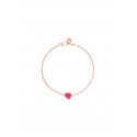 Bracciale Donna Dodo Cuore in Oro Rosa 9 Kt con Cuore Centrale Rubino Sintetico