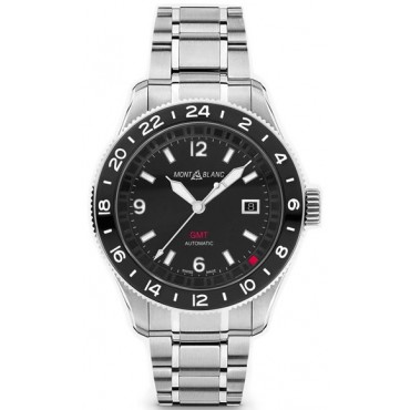 Orologio Uomo Montblanc GMT Cassa in Acciaio Quadrante 42mm Cinturino in Acciaio Movimento Automatico