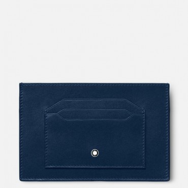 Portafogli Montblanc Collezione Meisterstuck in Pelle Blu con 6 Scomparti