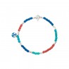 Bracciale Dodo Mini Granelli in Plastica Riciclata Azzurro e Argento