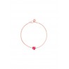 Bracciale Donna Dodo Cuore in Oro Rosa 9 Kt con Cuore Centrale Rubino Sintetico