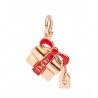 Ciondolo Pacco Regalo in Oro Rosa 9 Kt e Smalto Rosso - DoDo