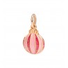 Ciondolo Pallina di Natale in Oro Rosa 9 Kt e Smalti Colarati con Brillantini - DoDo