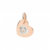Charm ciondolo pendente Donna DoDo silhouette Cuore in oro rosa con lucchetto in oro bianco 9kt - DMCUORG/9/SE9B/K