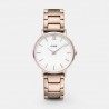 Orologio Donna Cluse Minuit 3 Quarzo 33mm cassa Rose Gold quadrante Bianco cinturino in Acciaio