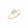 Anello DoDo con stella piccola con diamanti bianchi e con gambo ondulato