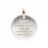 Moneta Queriot " Se verrai a trovarmi domani, io da oggi comincerò ad essere felice." in Argento, Oro Rosa 9 Kt e Smalto Grigio