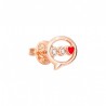 Orecchino Donna DoDo in Oro Rosa Messaggio e Diamanti smaltato rosso -  DOHLTT/9/B/RO