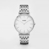 Orologio Donna Cluse La Boheme Quarzo 38mm cassa Silver quadrante Bianco cinturino in Acciaio