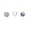 Charm Pandora Pietra Natale Febbraio Componibile Petite Memories, in Argento, Zirconi e Pietra Colorata