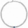 Collana Catena Donna Chiara Ferragni Collezione Chain con Zirconi Bianchi e Zircone Blu Centrale