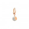 Orecchino Dodo Pendente Moon & Sun In Oro Rosa 9k Con 13 Diamanti Bianchi