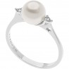 Anello Donna Comete Collezione Perle D'amore in Oro Bianco, Diamanti Ct 0,01 Perle Coltivata 7/7,5
