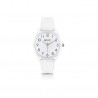 Orologio IAM  Cassa Trasparente in Policarbonato 36mm Quadrante Bianco, Cinturino in Silicone Trasparente