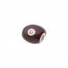 Sasso Grande Queriot Componente in Argento, Smalto Color Cioccolato e Diamante Brown 4 pt.