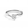 Anello Solitario Cuore Recarlo Collezione Anniversary Love in Oro Bianco e Diamanti ct 0,25