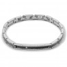 Bracciale Comete Uomo Collezione Tyres in Acciao, PVD Nero e Zircone Bianco