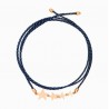 Bracciale Donna  Dodo Con Cordino Blu e Stelline in Oro Rosa