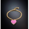 Bracciale Donna Chiara Ferragni con pendente smaltato rosa "Best Friends" placcato oro giallo e giro di zirconi