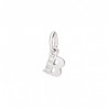 Charm pendente DoDo in Oro Bianco Lettera B e Diamanti -  DLETPOB/B/B