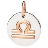 Ciondolo Zodiaco Dodo Gemelli in Argento e Oro Rosa