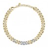 Collana Catena Donna Chiara Ferragni Collezione Bossy Chain Gradient Argento Placcata Oro Giallo e zirconi Bianchi