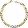 Collana Catena Donna Chiara Ferragni Collezione Bossy Chain Gradient Rosa Placcata Oro Giallo e zirconi Bianchi