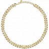 Collana Catena Donna Chiara Ferragni Collezione Chain Placcata Oro Giallo con Logo Centrale e Zirconi Bianchi
