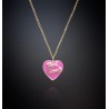 Collana Donna Chiara Ferragni con pendente smaltato rosa "Best Friends" placcato oro giallo e giro di zirconi
