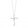 Collana Donna Croce Comete Gioielli in Oro Bianco e Diamanti