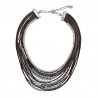 Collana donna handmade Unode50 in Cuoio Omariba collezione Masai 16-20cm - COL1217MARMTL0U