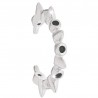 Ear Cuff Donna Rebecca Golden Ear in Argento con Pietre Nere