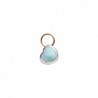 Micro Cuore Queriot Componente in Argento, Oro Rosa 9 Kt e Smalto Color Azzurro
