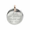 Moneta Queriot " Ate che porterò sempre nel mio cuore" in Argento, Oro Rosa 9 Kt e Smalto Grigio